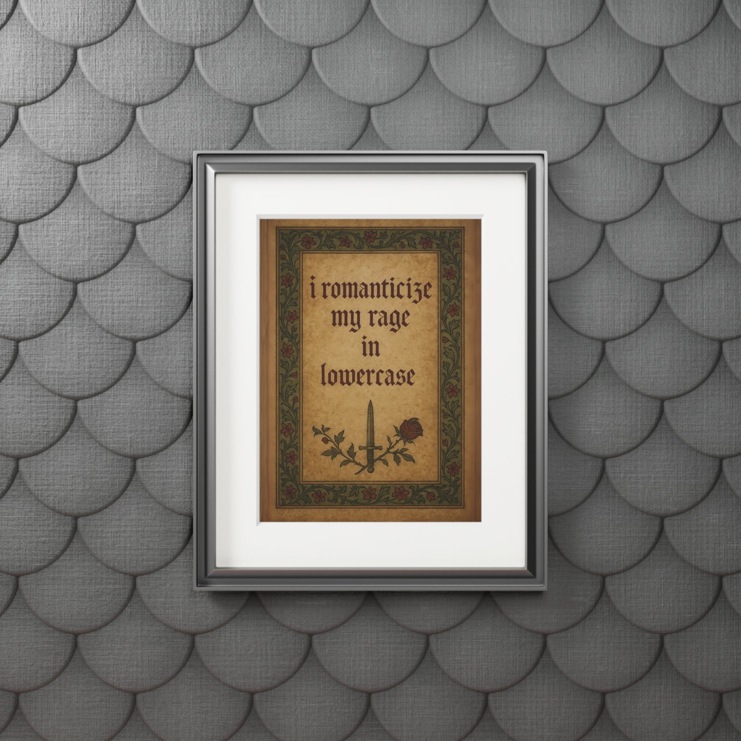 Framed Fine Art Print - "I Romanticize My Rage in Lowercase" Wall Decor, Unique Gift for Art Lovers, Home Aesthetic, Boho Decor, [...]