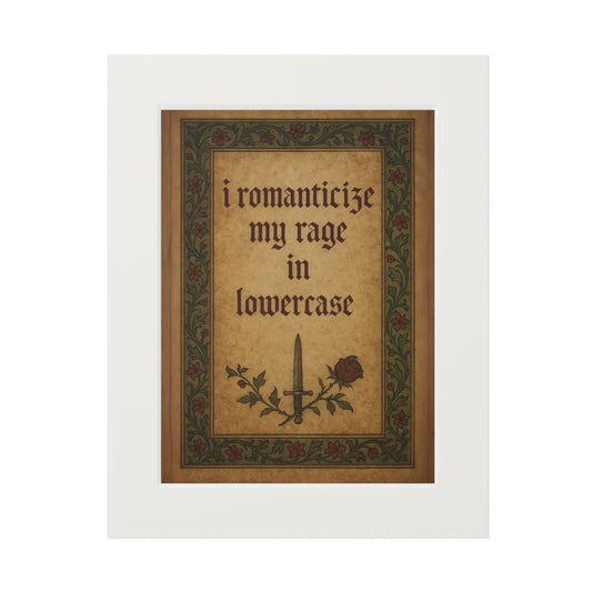 Framed Fine Art Print - "I Romanticize My Rage in Lowercase" Wall Decor, Unique Gift for Art Lovers, Home Aesthetic, Boho Decor, [...]